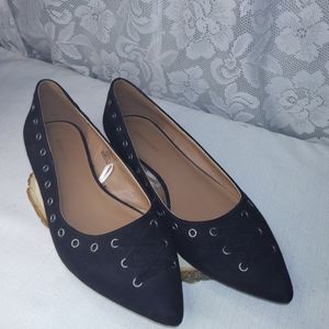 6.5 Marina Micro Suede Black Ballet Flat by Attention
